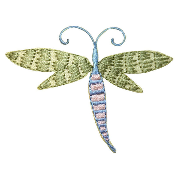 ID 1665B Fairy Dragonfly Patch Mystic Garden Bug Embroidered Iron On Applique