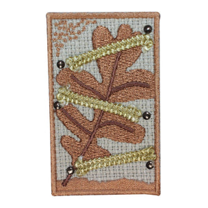 ID 1960A Fall Leaf Badge Patch Autumn Maple Craft Embroidered Iron On Applique
