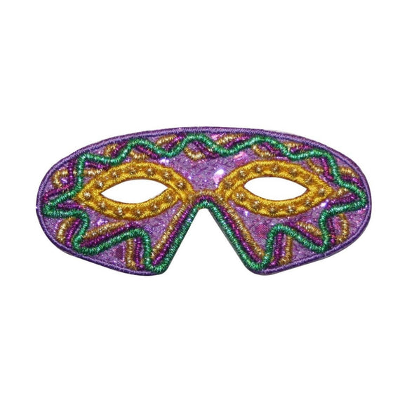 ID 3394 Mardi Gras Mask Patch Masquerade Disguise Embroidered Iron On Applique