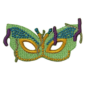 ID 3400 Mardi Gras Mask Patch Fancy Dance Disguise Embroidered Iron On Applique