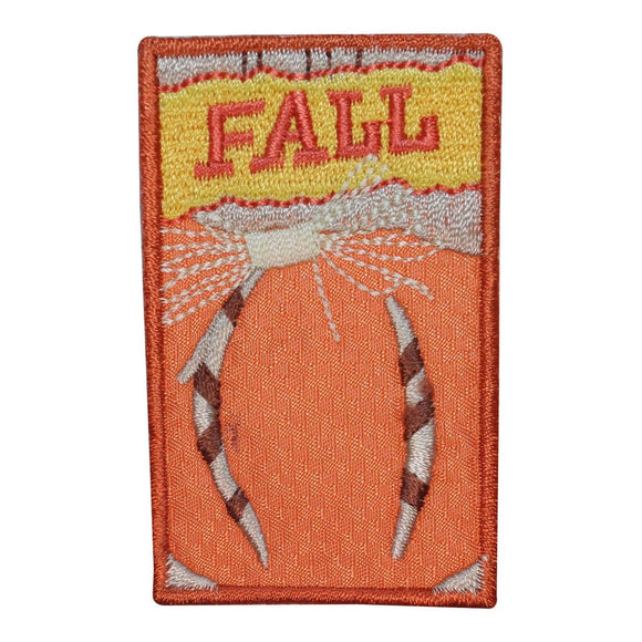 ID 1961A Fall Pumpkin Badge Patch Autumn Craft Embroidered Iron On Applique