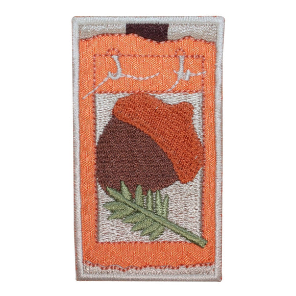 ID 1961B Fall Acorn Badge Patch Autumn Badge Craft Embroidered Iron On Applique
