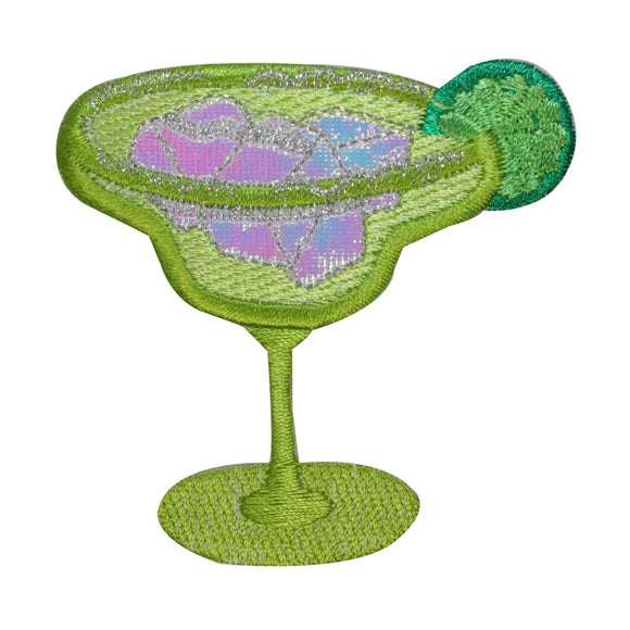 ID 1962A Lime Margarita Glass Patch Alcohol Drink Embroidered Iron On Applique