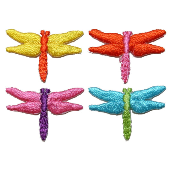 ID 1674A-D Set of 4 Colorful Dragonfly Patches Insect Bugs Fly Iron On Applique