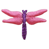 ID 1674B Pink Winged Dragonfly Patch Garden Bug Embroidered Iron On Applique