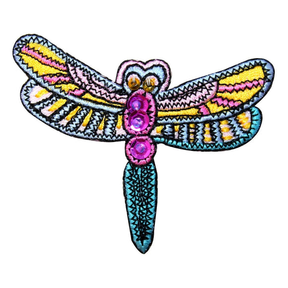 ID 1686 Vibrant Dragonfly Patch Garden Insect Bug Embroidered Iron On Applique