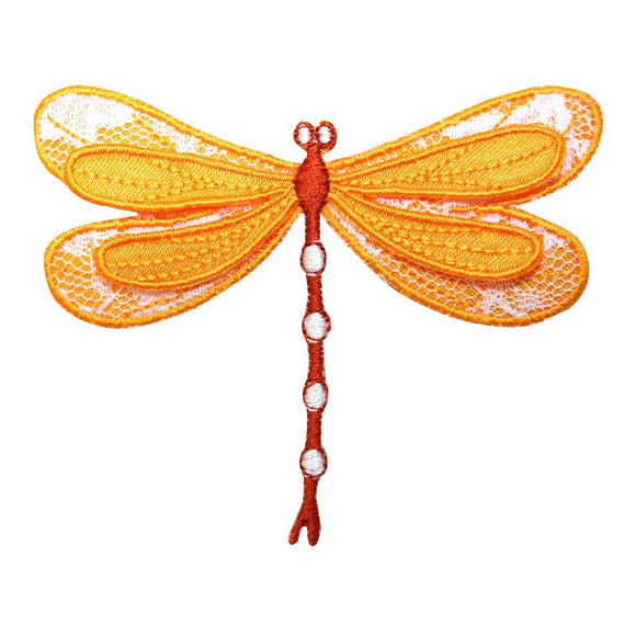 ID 1691 Golden Dragonfly Patch Garden Fairy Bug Embroidered Iron On Applique