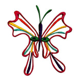ID 2018 Multi Color Butterfly Outline Patch Insect Embroidered Iron On Applique