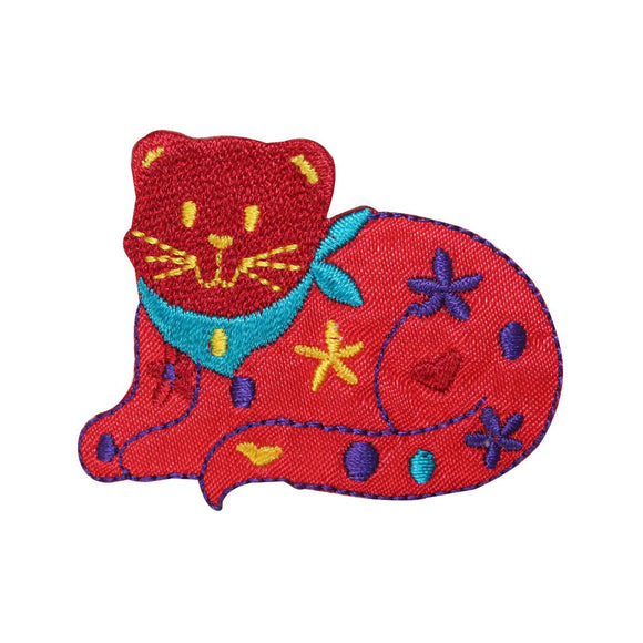 ID 2925 Cat Symbol Patch Kitty Kitten Pet Craft Embroidered Iron On Applique