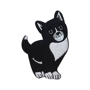 ID 3024 Cute Black and White Cat Patch Kitty Kitten Embroidered Iron On Applique