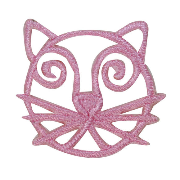 ID 3036E Cat Face Emblem Patch Kitten Symbol Craft Embroidered Iron On Applique
