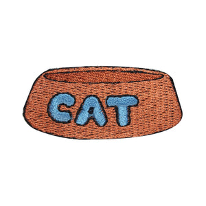 ID 2953 Cat Food Bowl Patch Pet Water Dish Craft Embroidered Iron On Applique