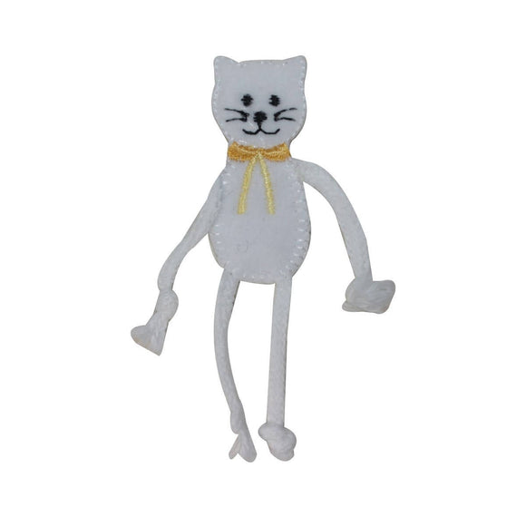 ID 2963 Cat With String Arm and Legs Patch Kitten Embroidered Iron On Applique