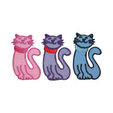 ID 3047ABC Set of 3 Cat With Collar Patches Symbol Embroidered Iron On Applique