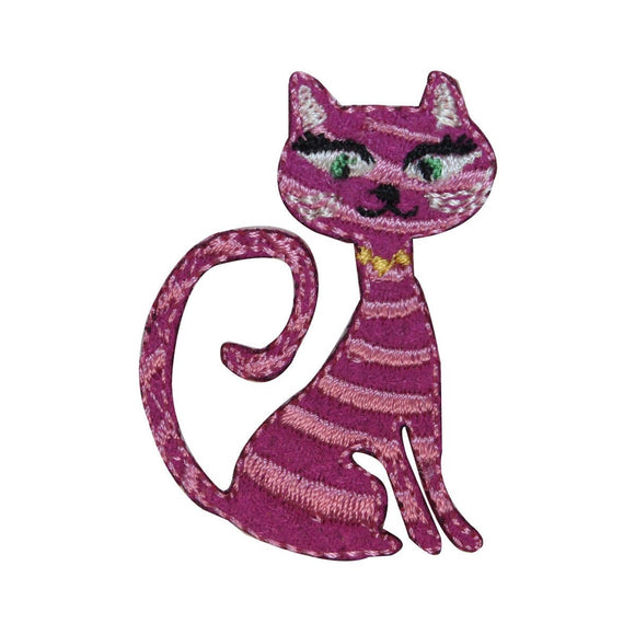 ID 2969 Stripped Cat Patch Kitten Kitty Emblem Pet Embroidered Iron On Applique