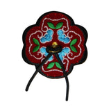 ID 3420 Western Bolo Tie Badge Patch Dress Flower Embroidered Iron On Applique