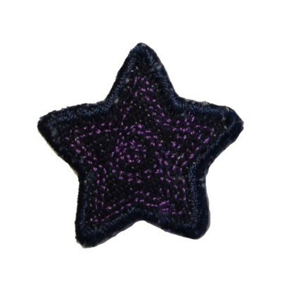 ID 3430F Blue Jean Stitched Star Patch Badge Craft Embroidered Iron On Applique