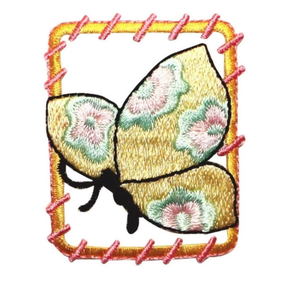 ID 2058 Butterfly Badge Patch Garden Symbol Insect Embroidered Iron On Applique
