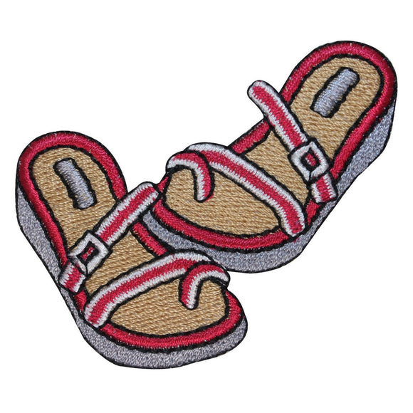 ID 1820 Strap Sandals Patch Summer Shoe Beach Craft Embroidered Iron On Applique
