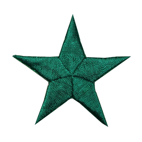 ID 3444 Green Star Patch Symbol Space Night Sky Embroidered Iron On Applique