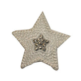 ID 3451A Textured Star Patch Night Sky Shiny Symbol Embroidered Iron On Applique