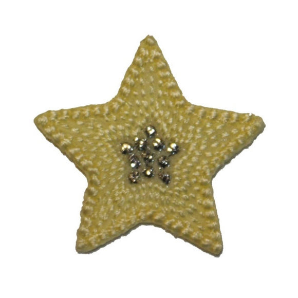ID 3452A Textured Star Patch Night Sky Shiny Symbol Embroidered Iron On Applique