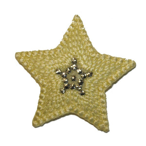 ID 3452B Textured Star Patch Night Sky Shiny Symbol Embroidered Iron On Applique