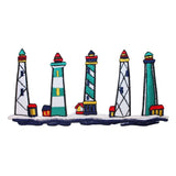 ID 1835 Lighthouses Scene Patch Nautical Ocean Beach Embroidered IronOn Applique