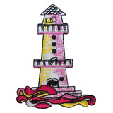 ID 1837 Lighthouse Patch Beach Ocean Travel Nautical Embroidered IronOn Applique
