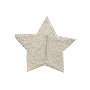 ID 3456B White Star Button Slot Patch Sewing Craft Embroidered Iron On Applique