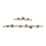 ID 3459AB Set of 2 Gold Star Strip Patch Patriotic Embroidered Iron On Applique