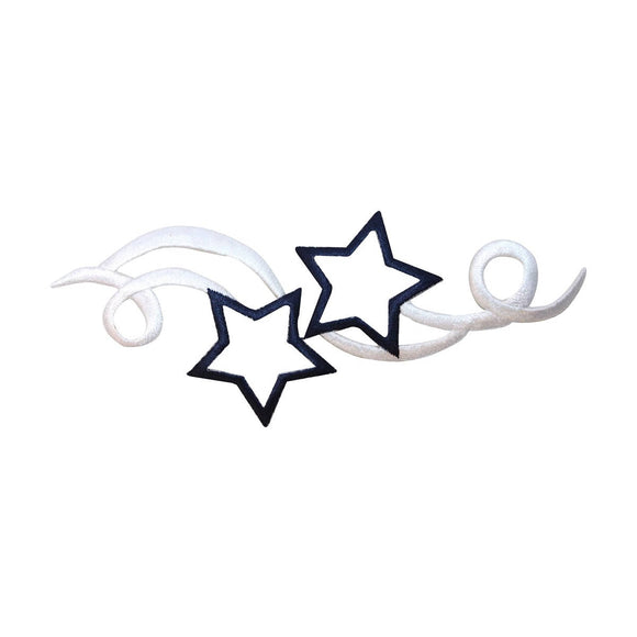 ID 3461A Stars with Swirl Craft Patch Patriotic Embroidered Iron On Applique