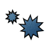 ID 3462AB Set of 2 Comic Explosion Symbol Patch Embroidered Iron On Appliques