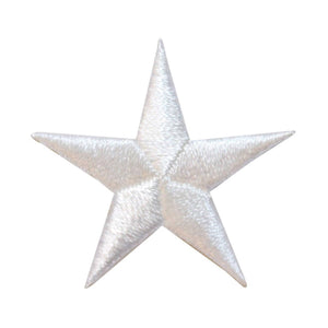 ID 3464A White Star Patch Night Sky Symbol Craft Embroidered Iron On Applique