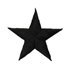 ID 3467 Black Star Patch Night Sky Craft Emblem Embroidered Iron On Applique