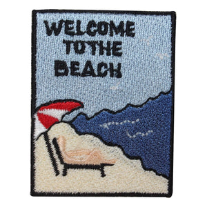 ID 1809C Welcome To The Beach Patch Vacation Summer Embroidered IronOn Applique