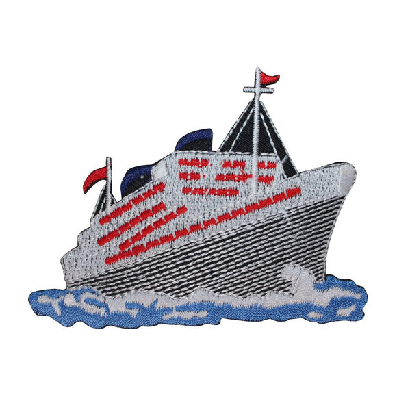 ID 5068 Cruise Ship Large Patch Liner Boat Ocean Embroidered Iron On Applique