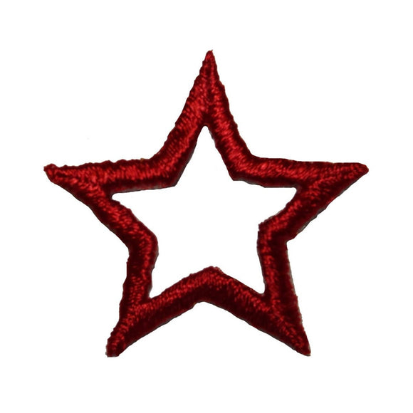 ID 3483 Red Star Outline Patch Sky Craft Emblem Embroidered Iron On Applique