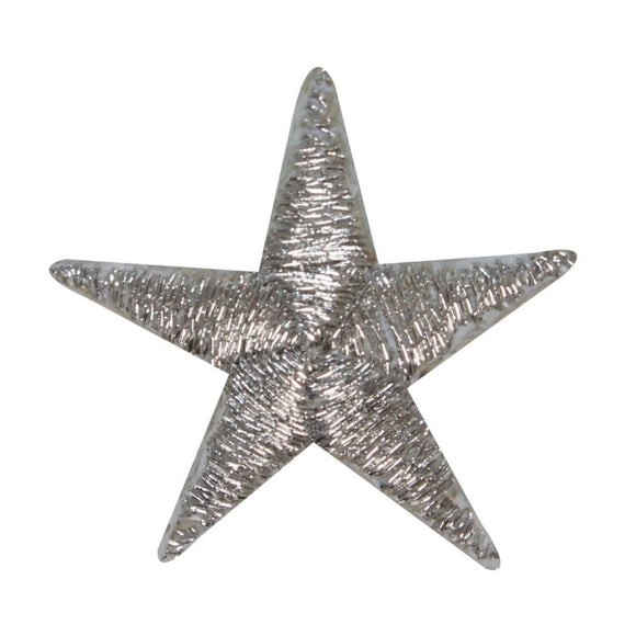 ID 3495 Lot of 3 Tiny Silver Star Patch Shiny Craft Embroidered Iron On Applique