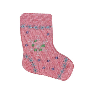 ID 3182 Snowflake Stocking Patch Christmas Sock Embroidered Iron On Applique