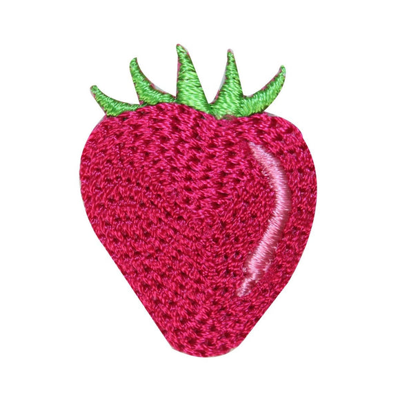 ID 3185B Strawberry With Stem Patch Sweet Fruit Embroidered Iron On Applique