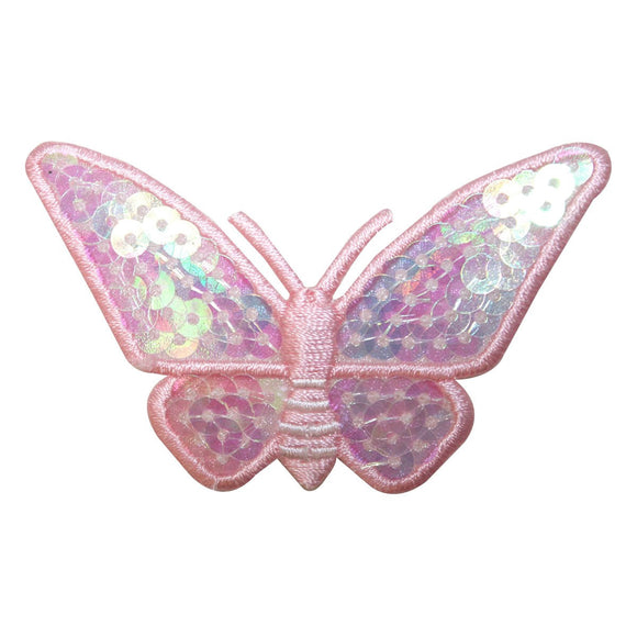 ID 2105 Sequin Wing Butterfly Patch Garden Fairy Embroidered Iron On Applique