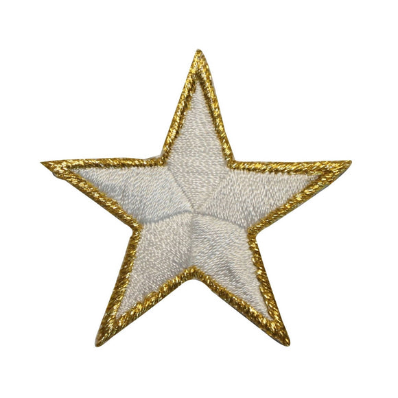 ID 3520 Shiny White Star Patch Night Sky Craft Embroidered Iron On Applique