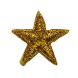 ID 3535 Shiny Gold Star Patch Night Sky Shinning Embroidered Iron On Applique