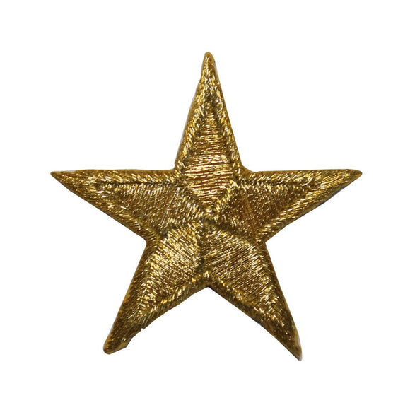ID 3541 Golden Star Patch Metallic Service Military Embroidered Iron On Applique