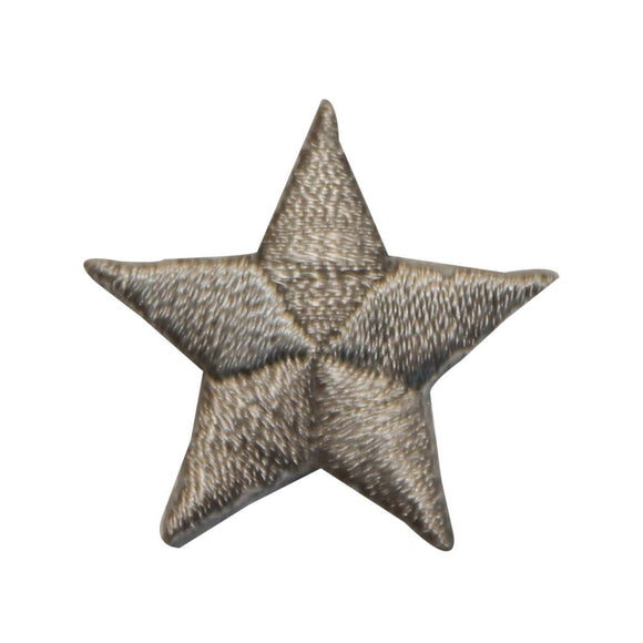 ID 3548 Silver Star Patch Metallic Service Military Embroidered Iron On Applique