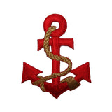 ID 3630 Anchor With Rope Patch Boat Ship Nautical Embroidered Iron On Applique
