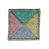 ID 3636 Lot of 3 Multi Colored Tile Patch Flag Craft Embroidered IronOn Applique