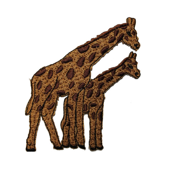 ID 3568 Pair of Giraffes Patch Wild Safari Animal Embroidered Iron On Applique