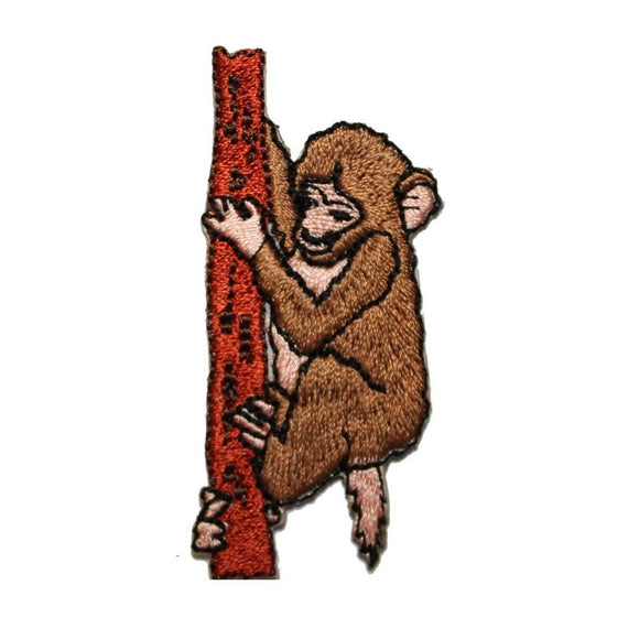 ID 3570 Monkey Climbing Tree Patch Jungle Chimp Embroidered Iron On Applique